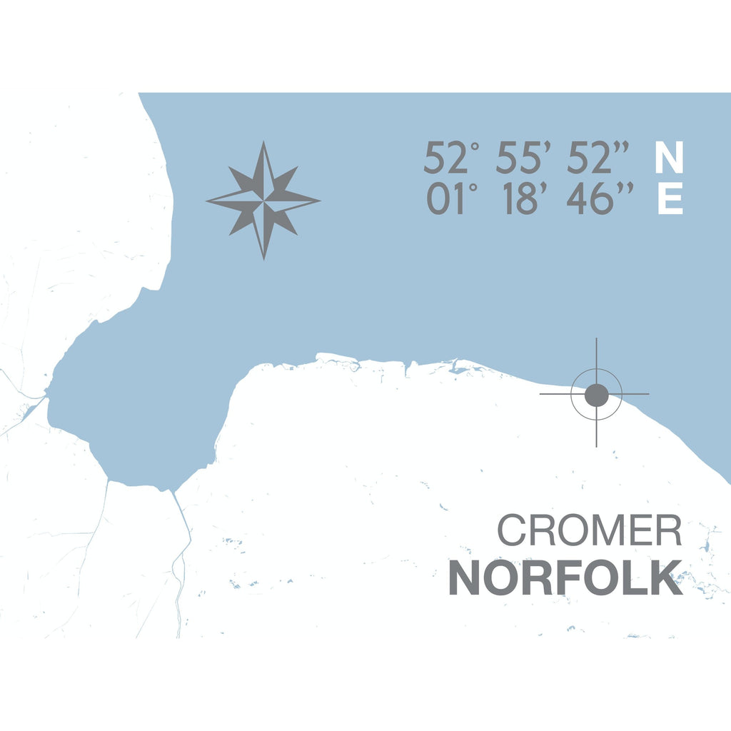 Cromer Coastal Map Print-SeaKisses