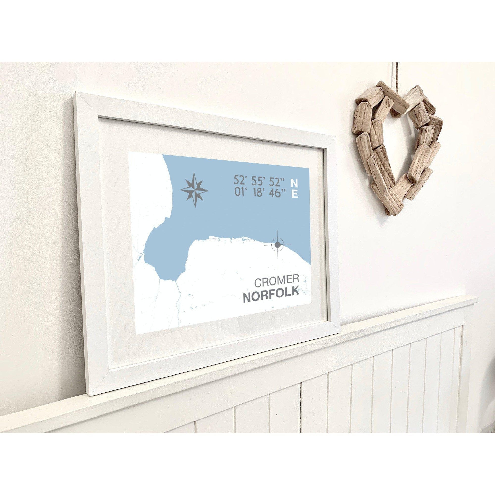 Cromer Coastal Map Print-SeaKisses