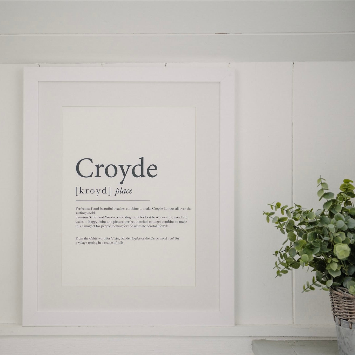 Croyde Definition Typographic Print-SeaKisses