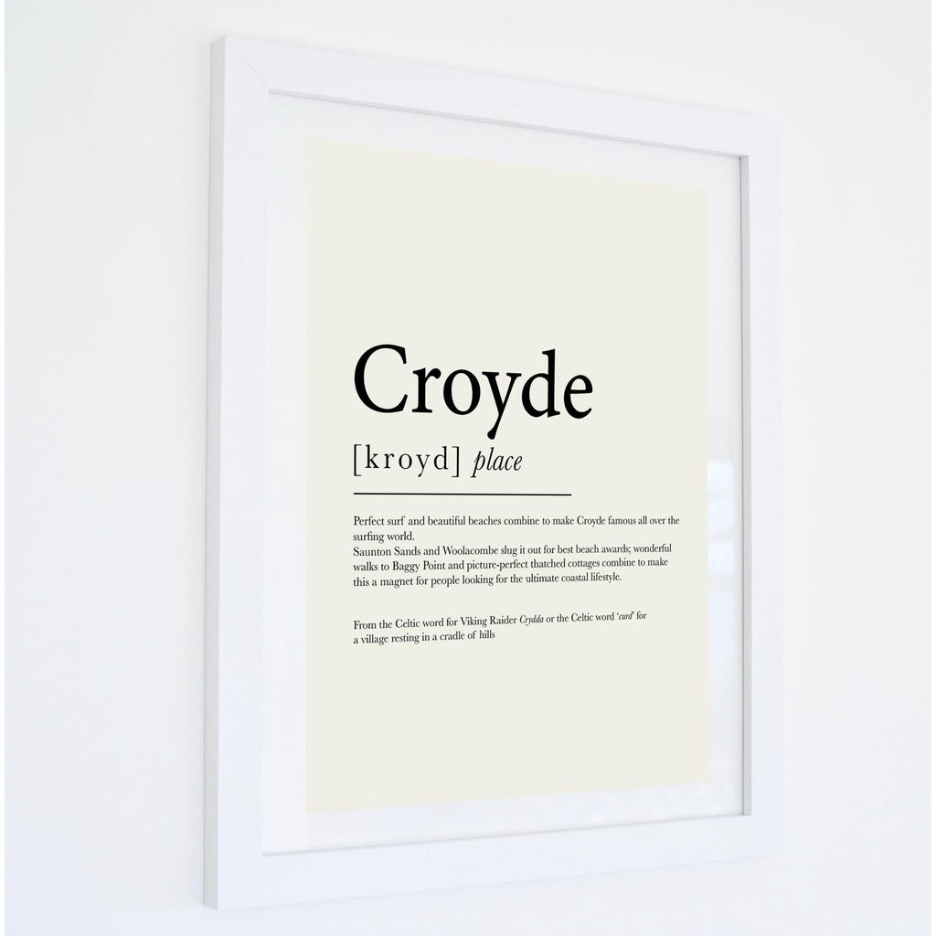 Croyde Definition Typographic Print-SeaKisses