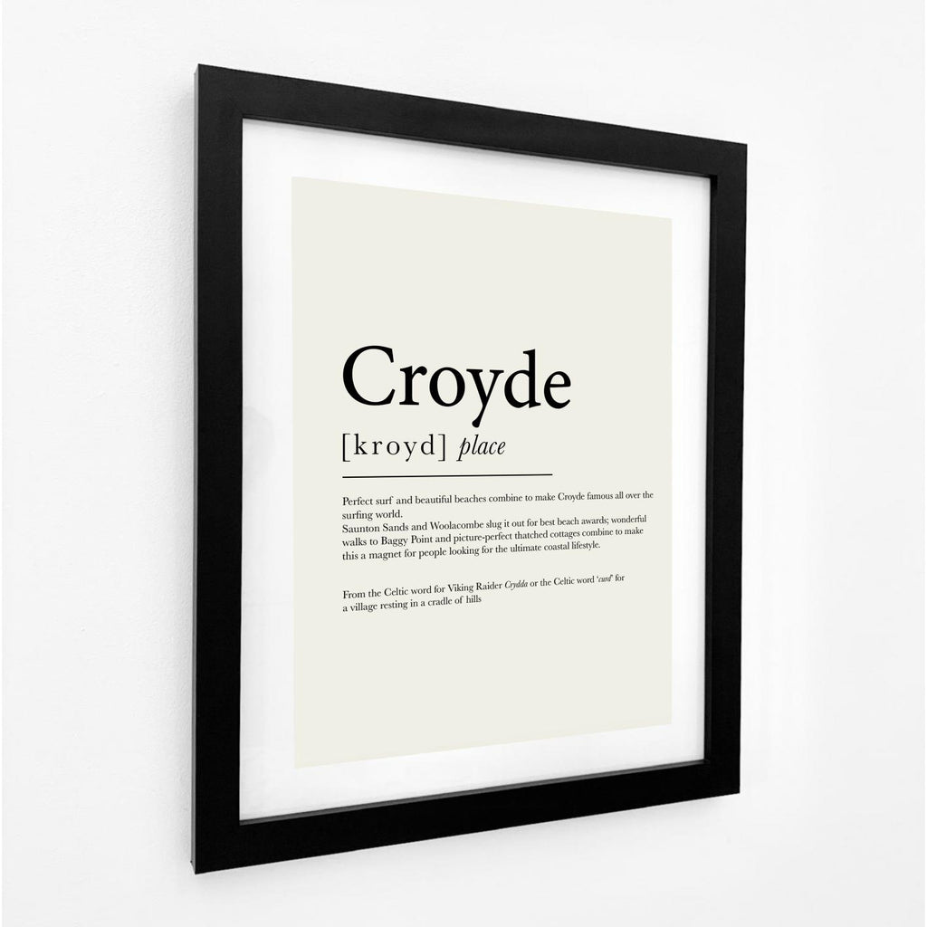 Croyde Definition Typographic Print-SeaKisses