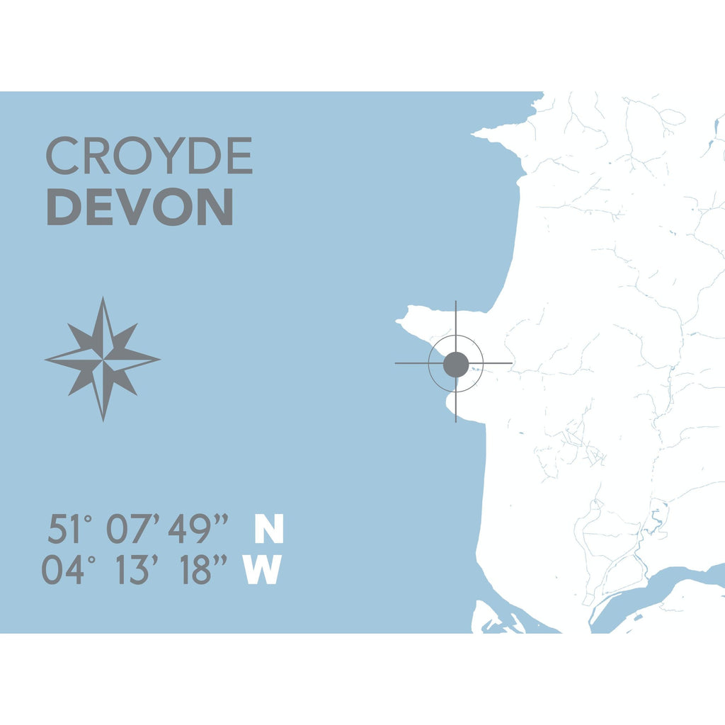 Croyde Coastal Map Print-SeaKisses