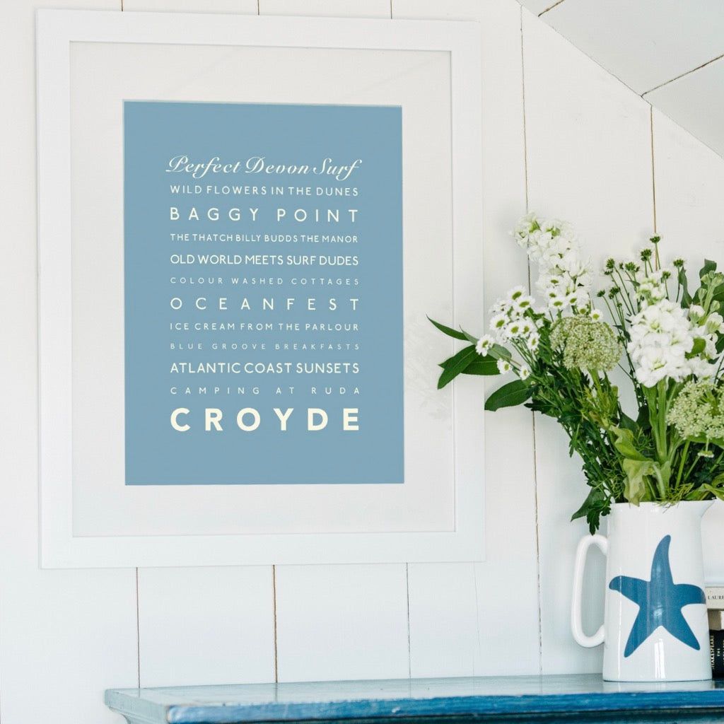 Croyde Typographic Print-SeaKisses