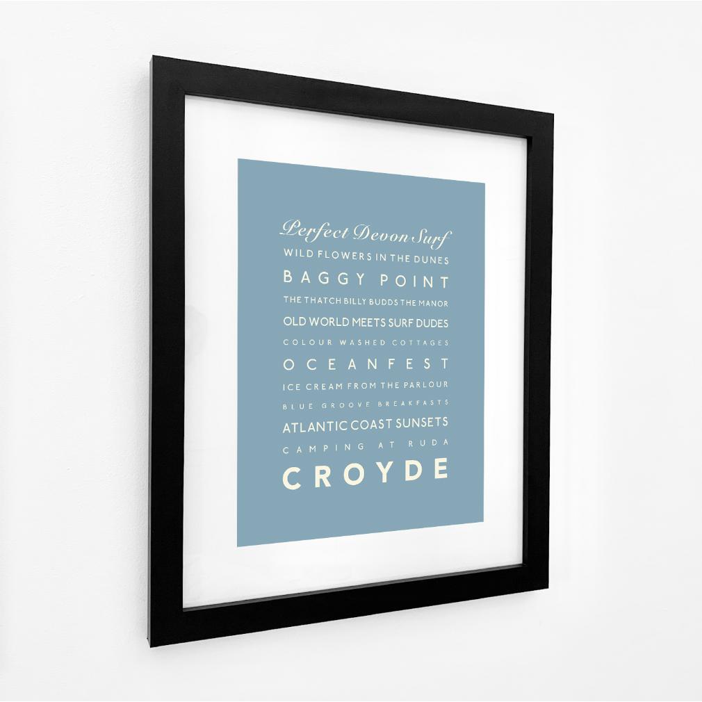 Croyde Typographic Print-SeaKisses