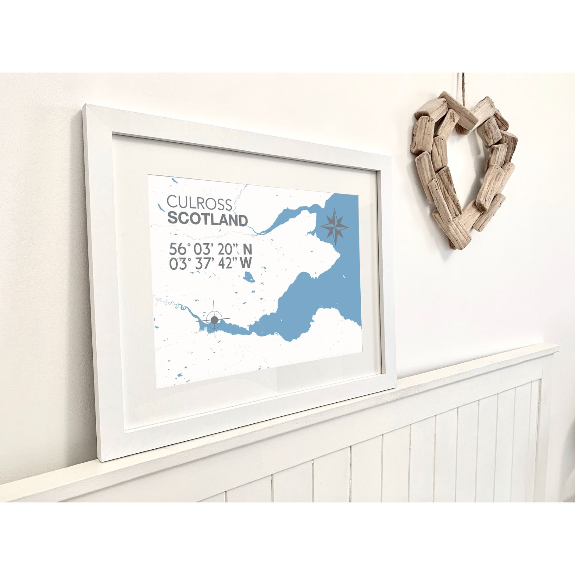 Culross Coastal Map Print-SeaKisses