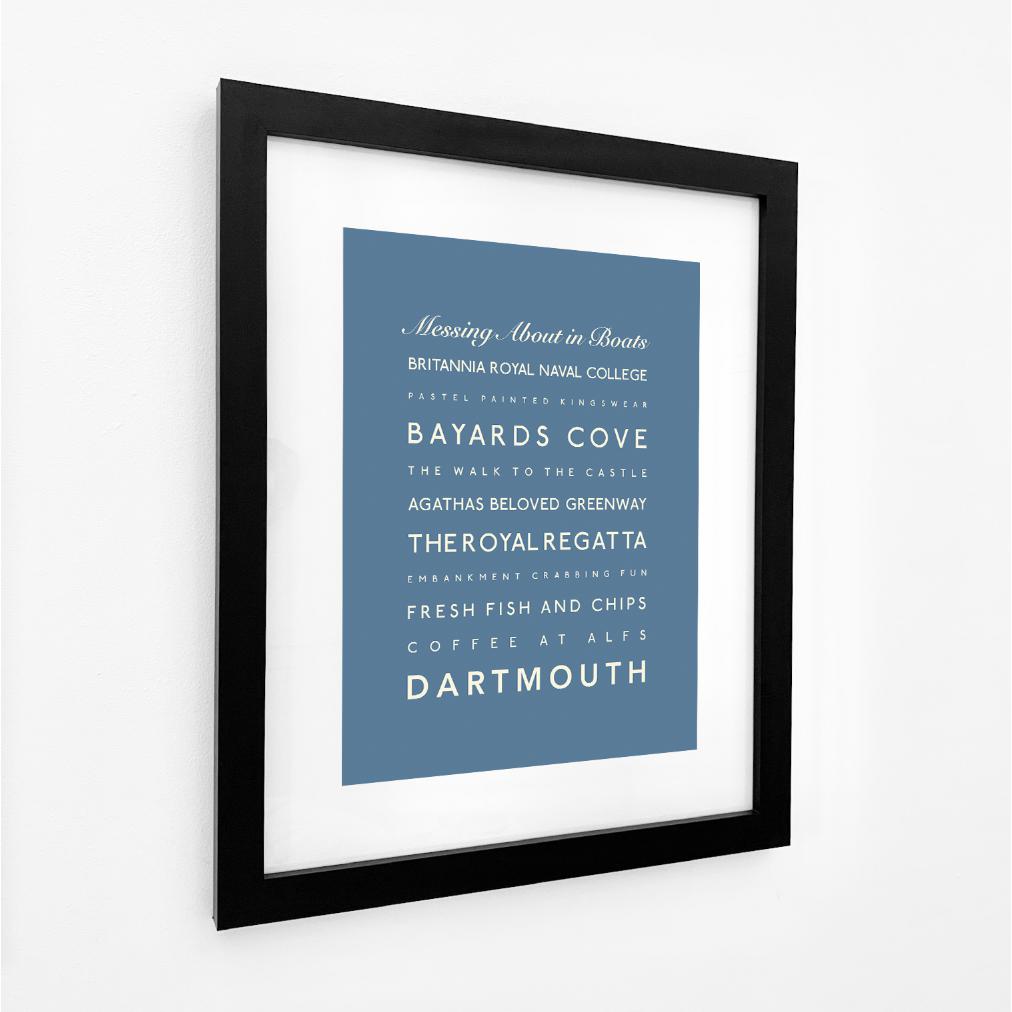 Dartmouth Typographic Travel Print- Coastal Wall Art /Poster-SeaKisses