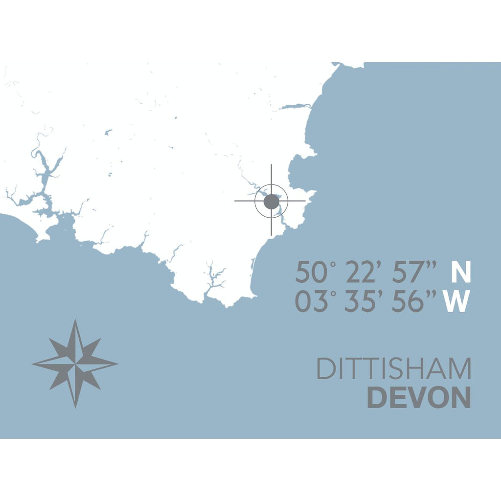 Dittisham Coastal Map Print-SeaKisses