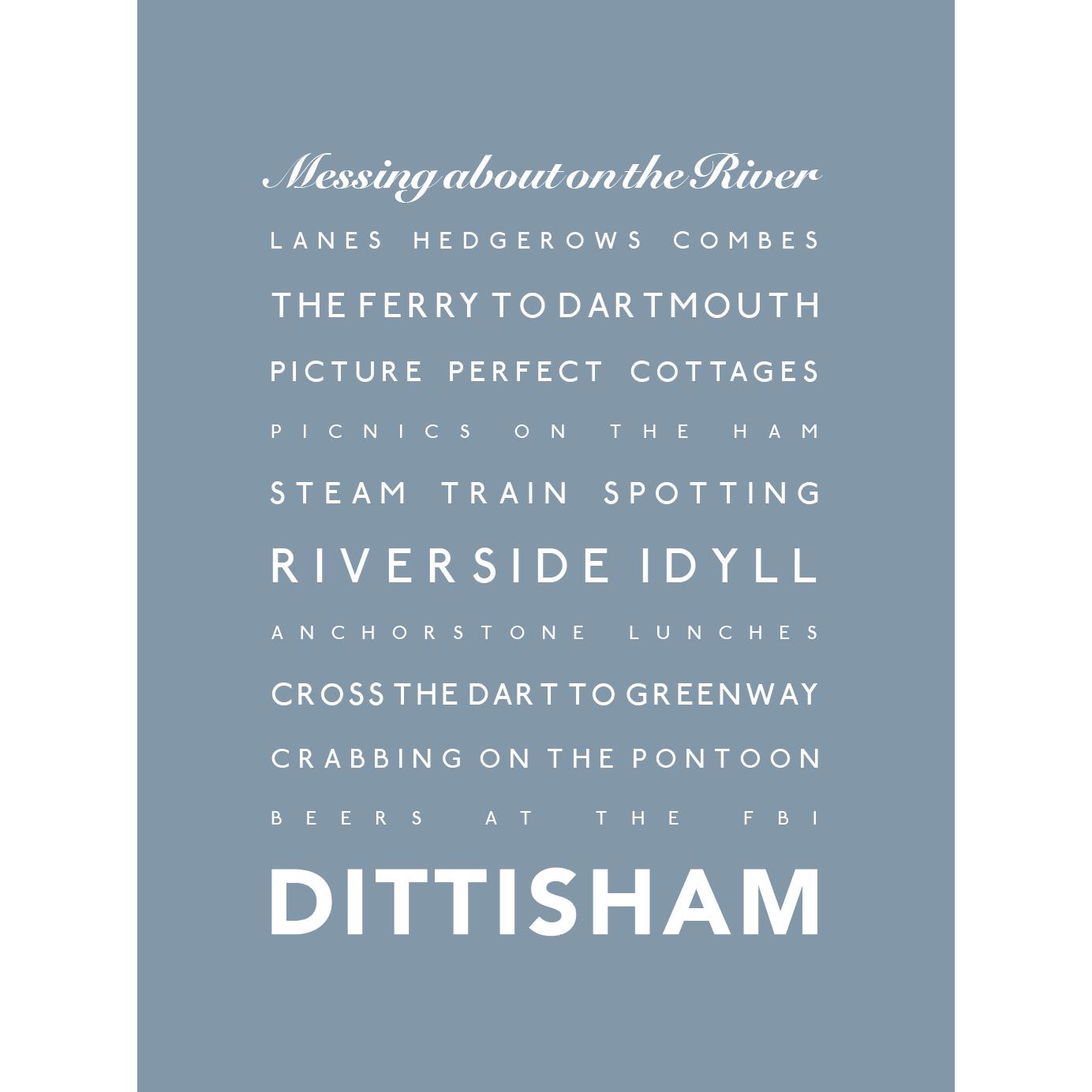 Dittisham Typographic Print-SeaKisses