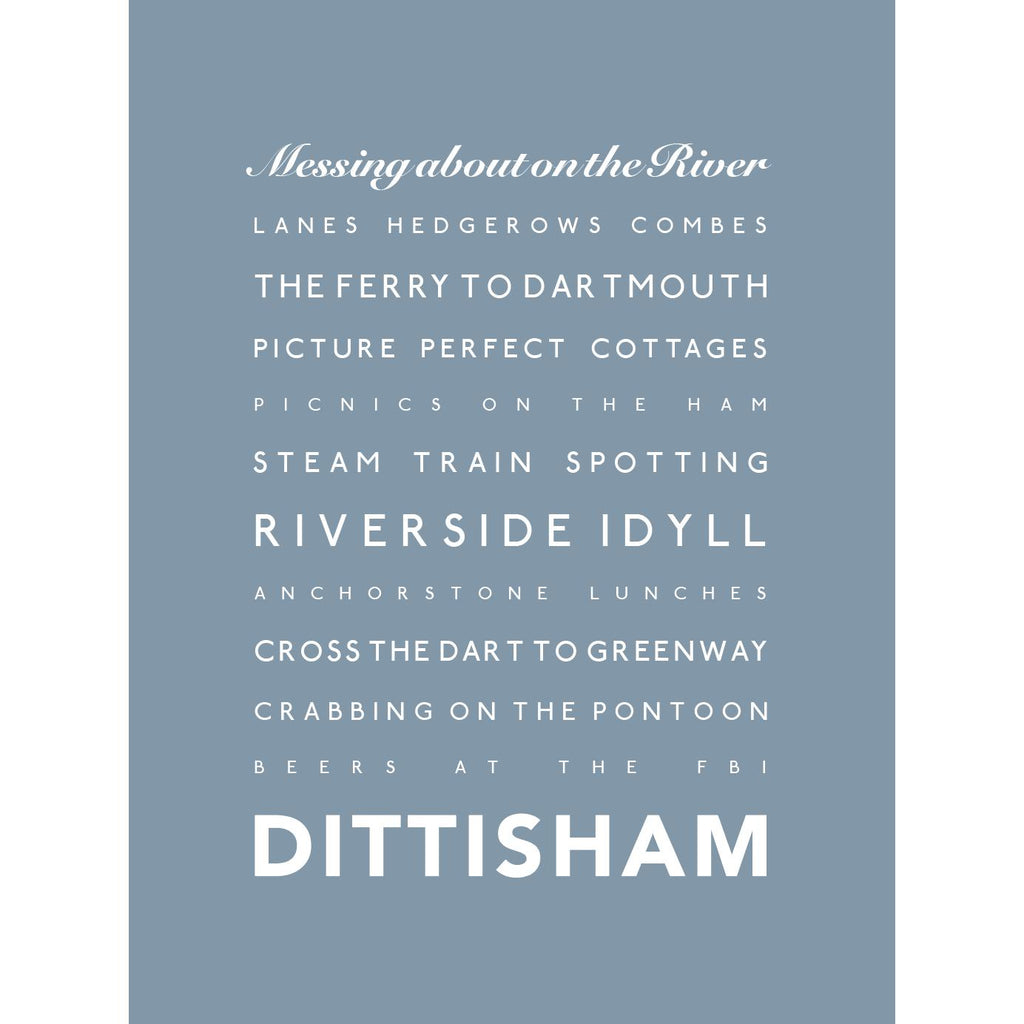 Dittisham Typographic Print-SeaKisses