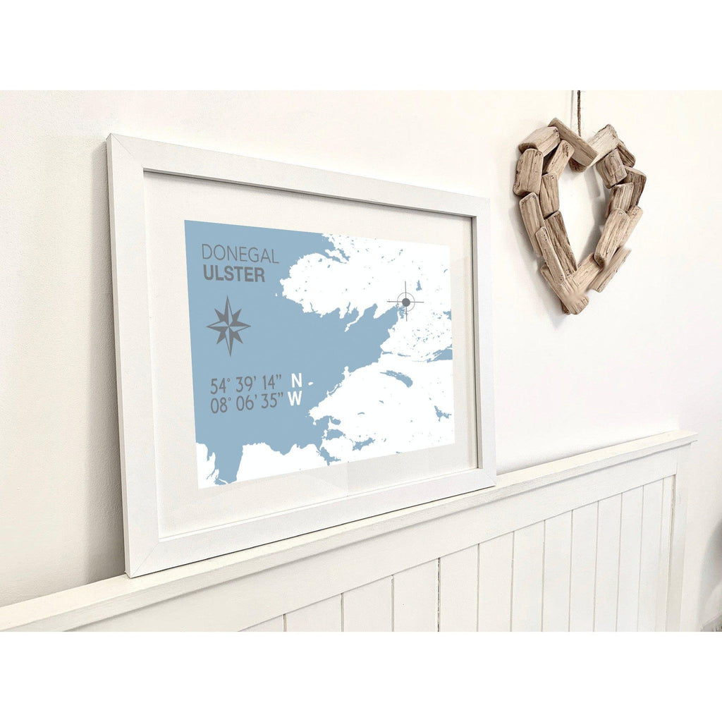 Donegal Coastal Map Print-SeaKisses