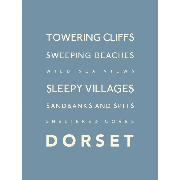 Dorset Typographic Travel Print- Coastal Wall Art /Poster-SeaKisses