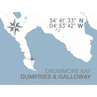 Drummore Bay Coastal Map Print-SeaKisses