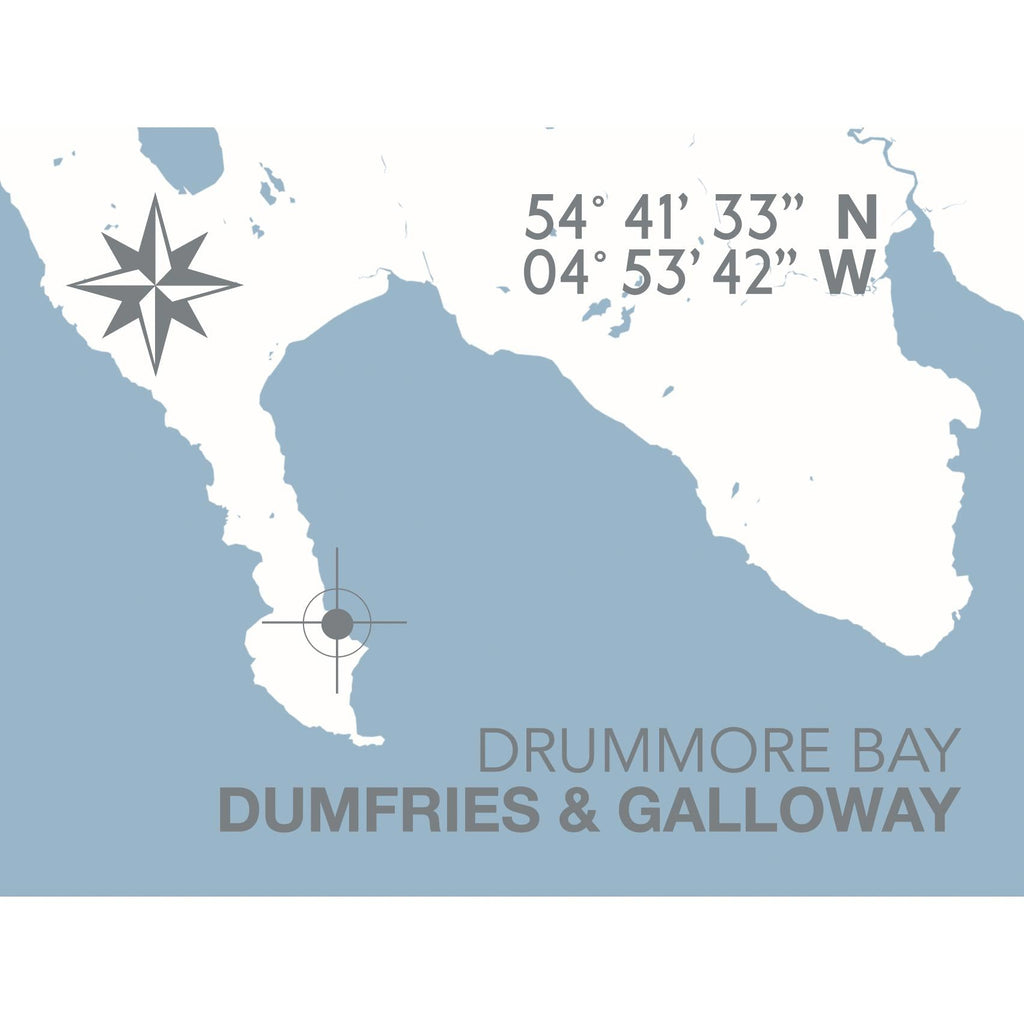 Drummore Bay Coastal Map Print-SeaKisses