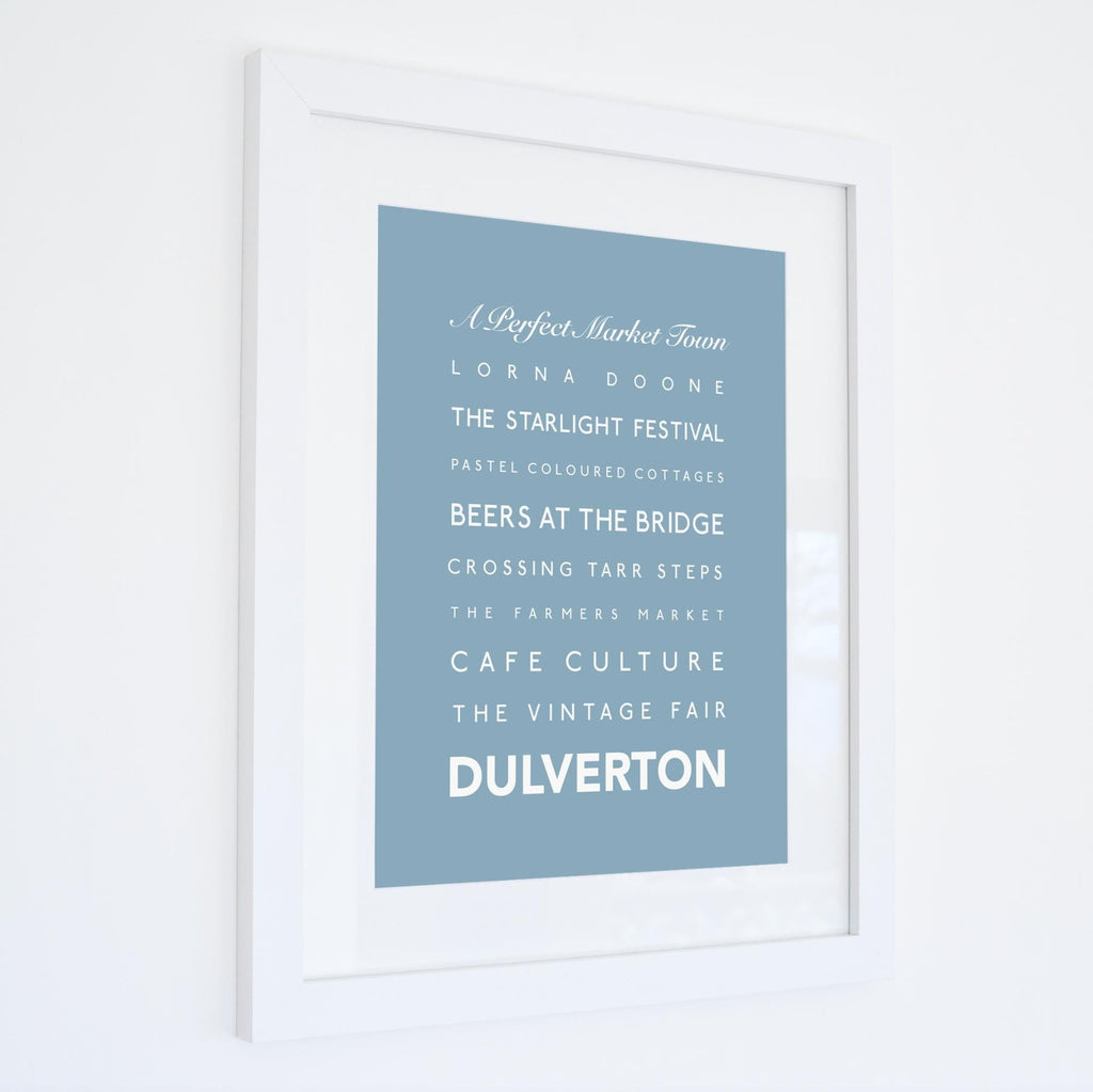 Dulverton Typographic Travel Print- Coastal Wall Art /Poster-SeaKisses