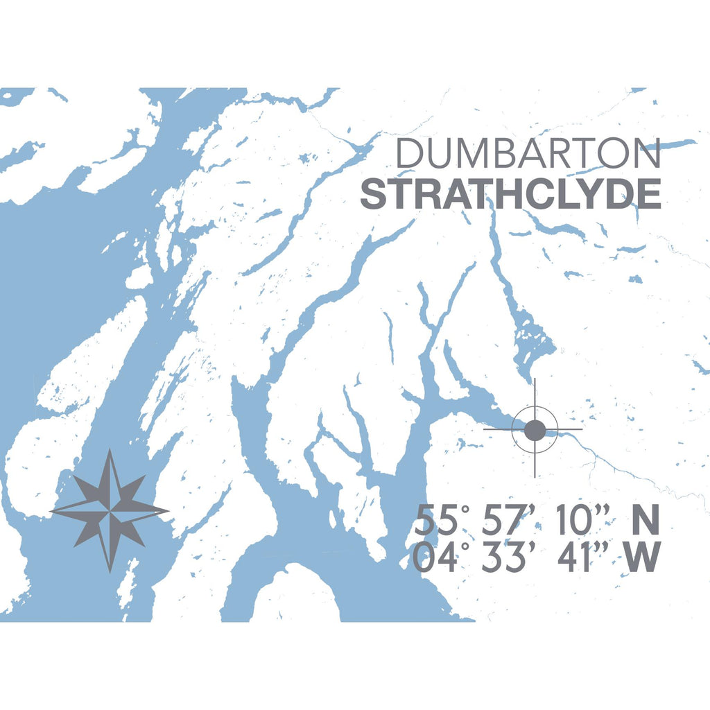 Dumbarton Coastal Map Print-SeaKisses