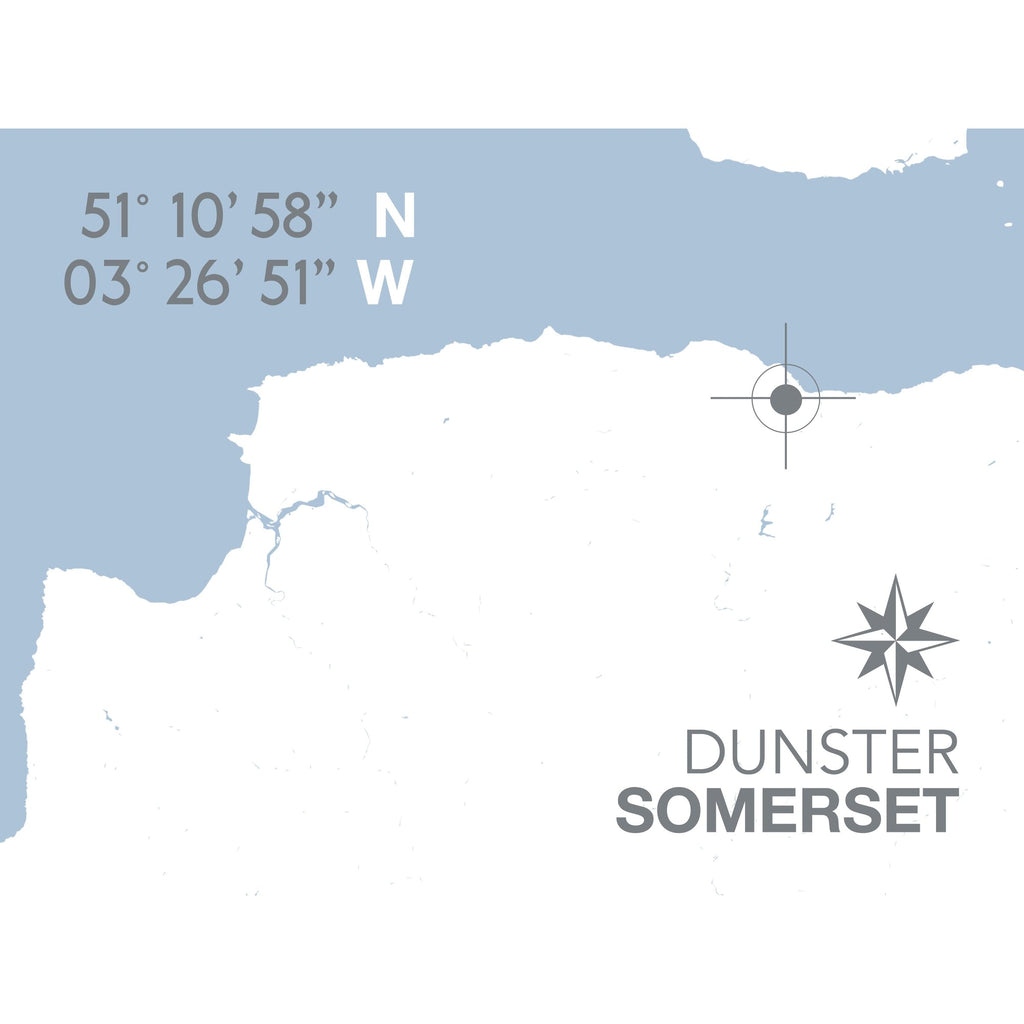 Dunster Coastal Map Print-SeaKisses