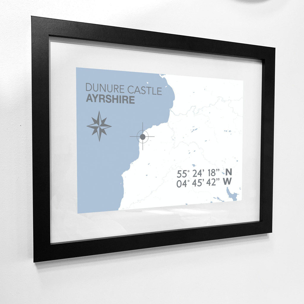 Dunure Castle Map Travel Print- Coastal Wall Art /Poster-SeaKisses
