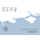 Durdle Door Coastal Map Print-SeaKisses