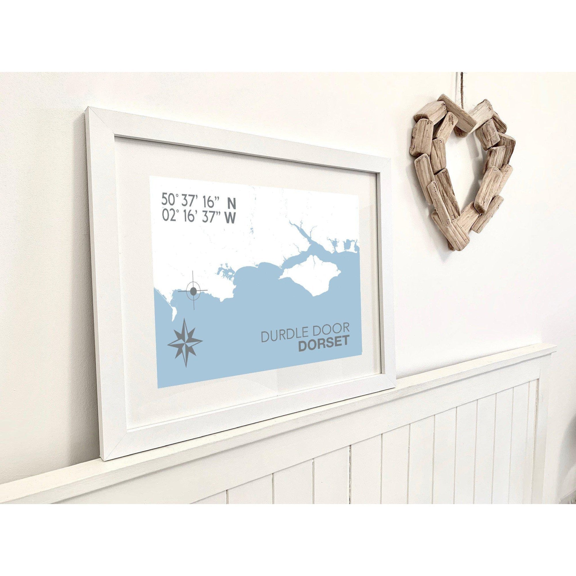 Durdle Door Coastal Map Print-SeaKisses