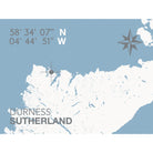 Durness Coastal Map Print-SeaKisses