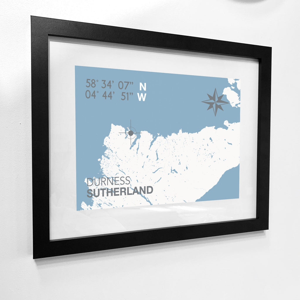 Durness Map Travel Print- Coastal Wall Art /Poster-SeaKisses