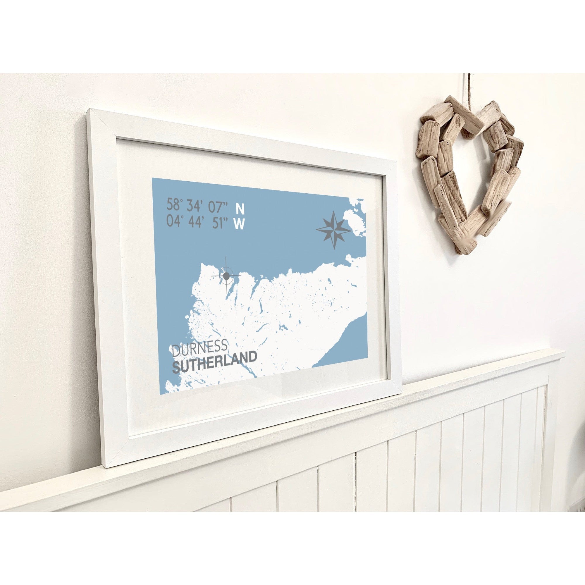 Durness Coastal Map Print-SeaKisses