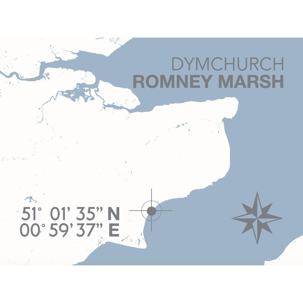 Dymchurch Map Travel Print - Coastal Wall Art /Poster-SeaKisses