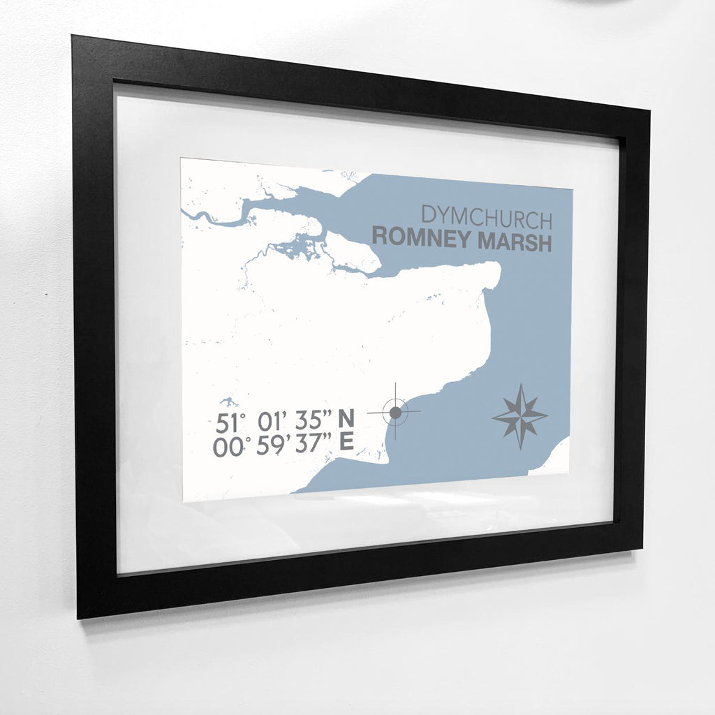 Dymchurch Map Travel Print - Coastal Wall Art /Poster-SeaKisses