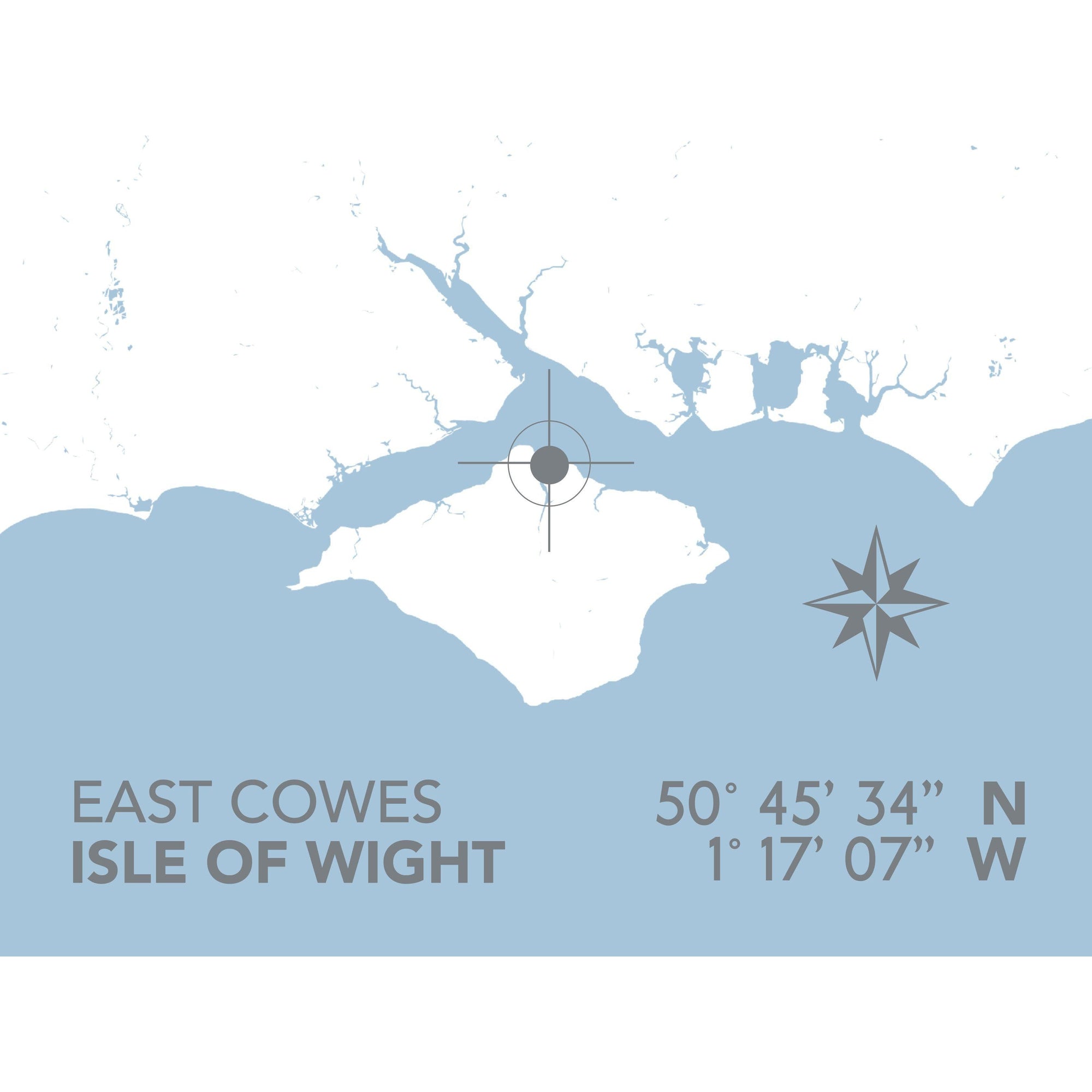 East Cowes Coastal Map Print-SeaKisses