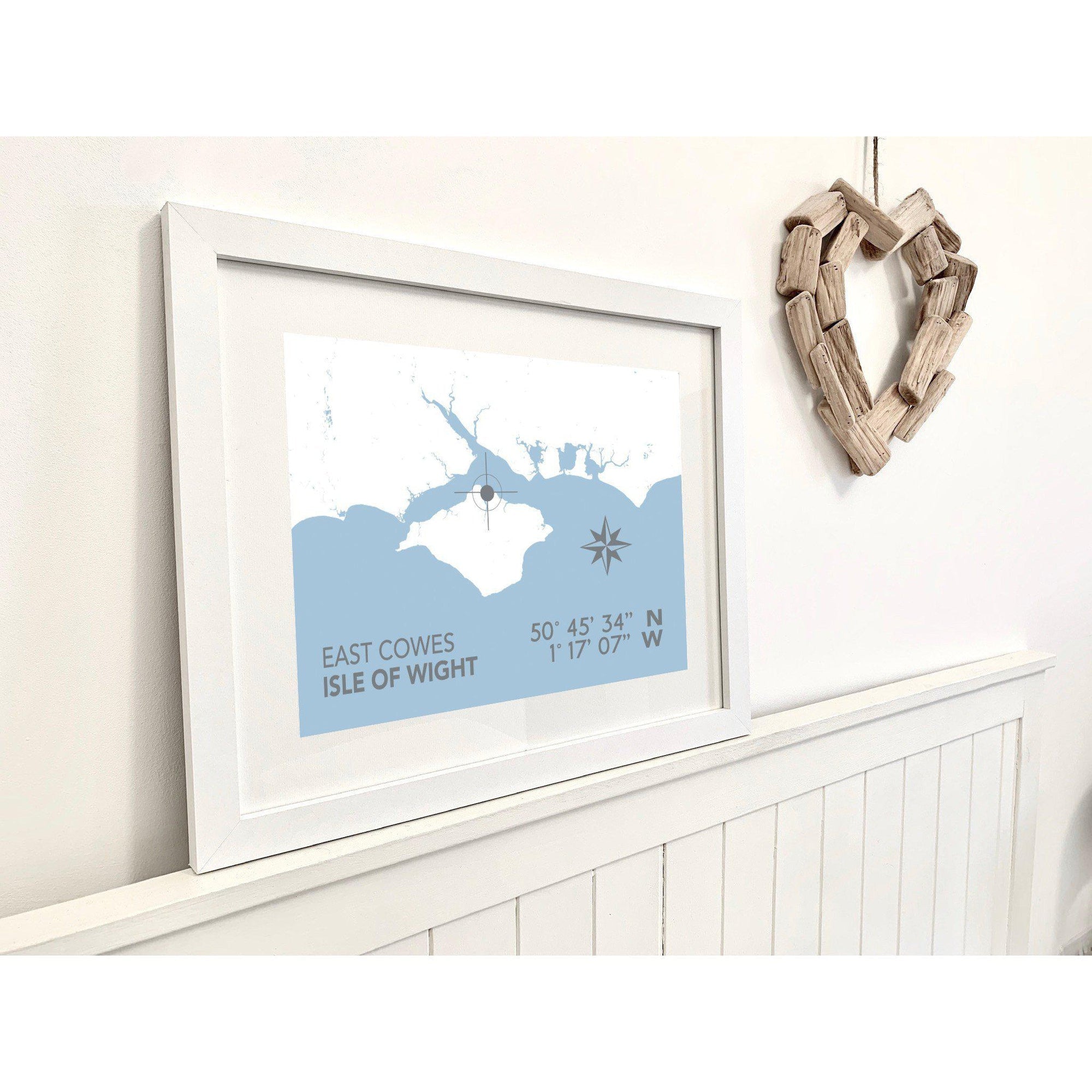 East Cowes Coastal Map Print-SeaKisses