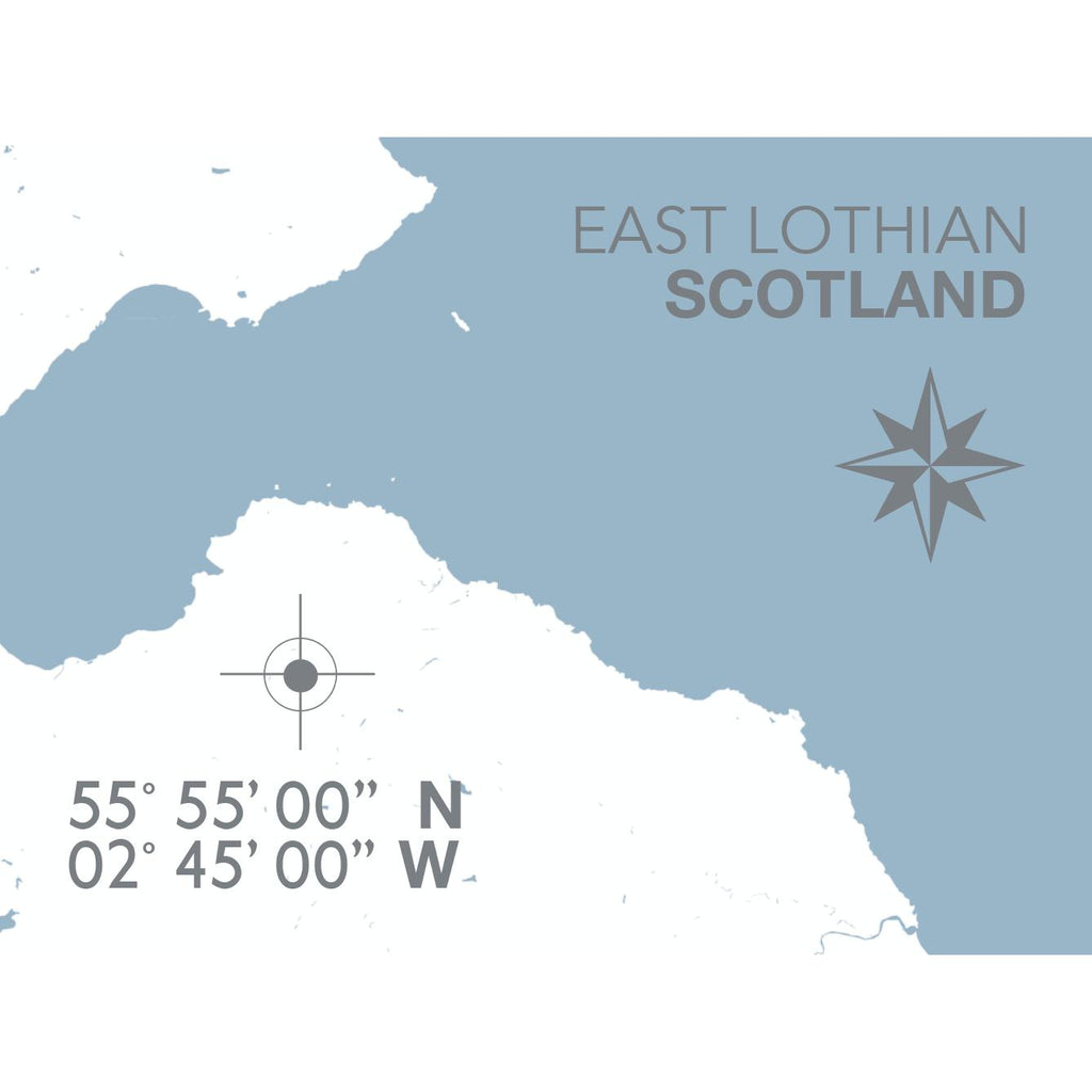 East Lothian Map Travel Print- Coastal Wall Art /Poster-SeaKisses