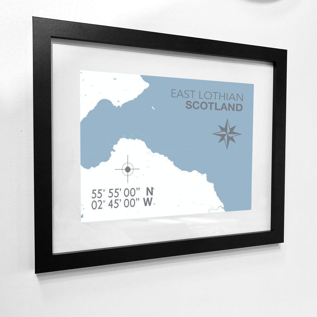 East Lothian Coastal Map Print-SeaKisses