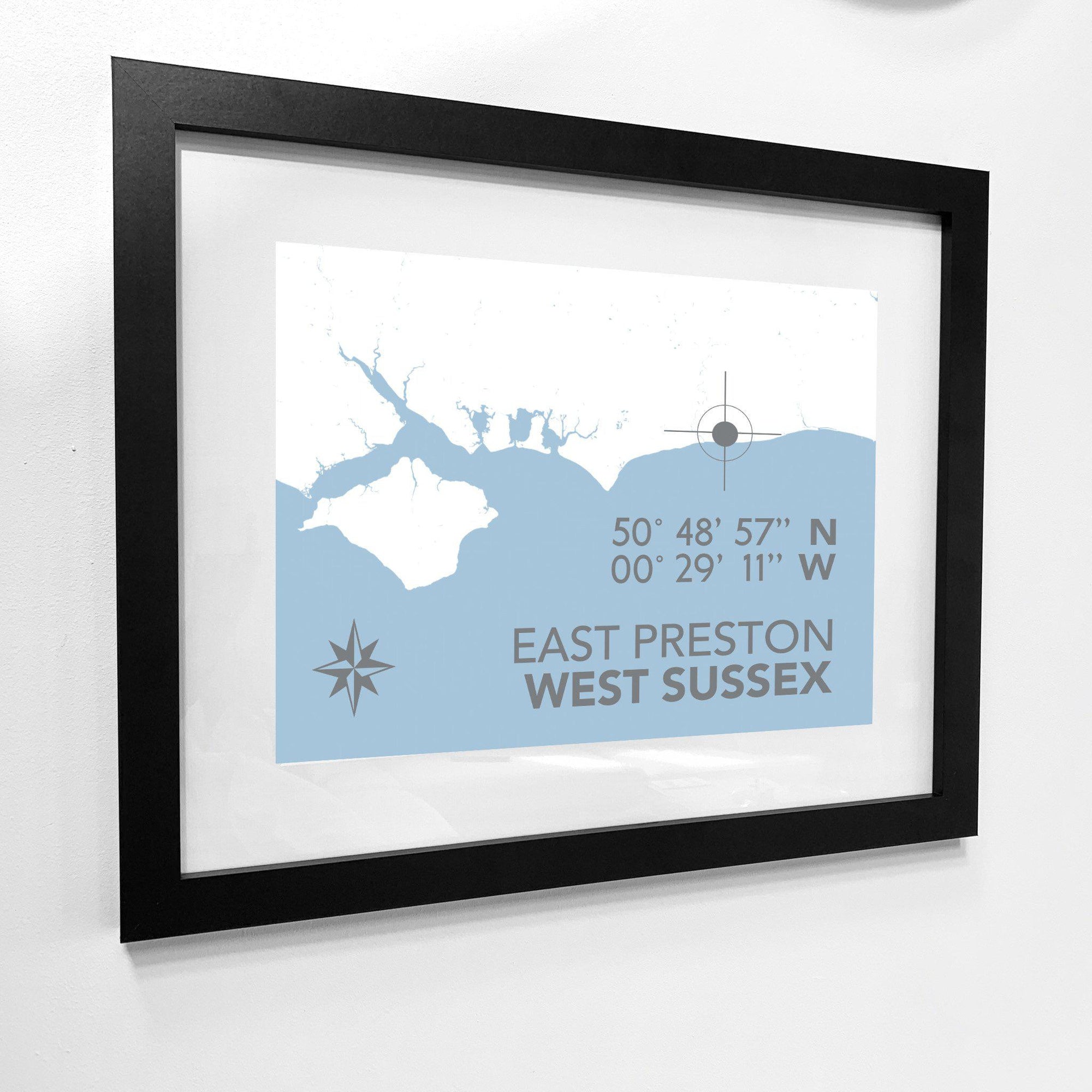 East Preston Coastal Map Print-SeaKisses