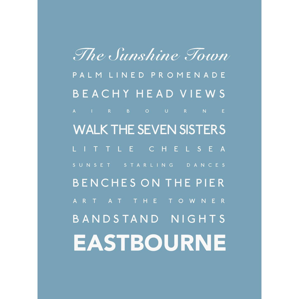 Eastbourne Typographic Print- Coastal Wall Art /Poster-SeaKisses