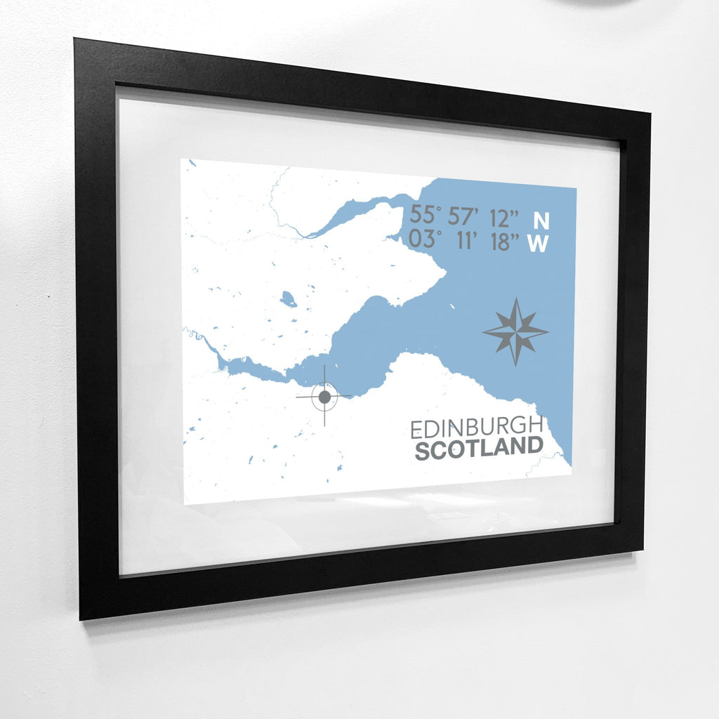Edinburgh Map Travel Print- Coastal Wall Art /Poster-SeaKisses