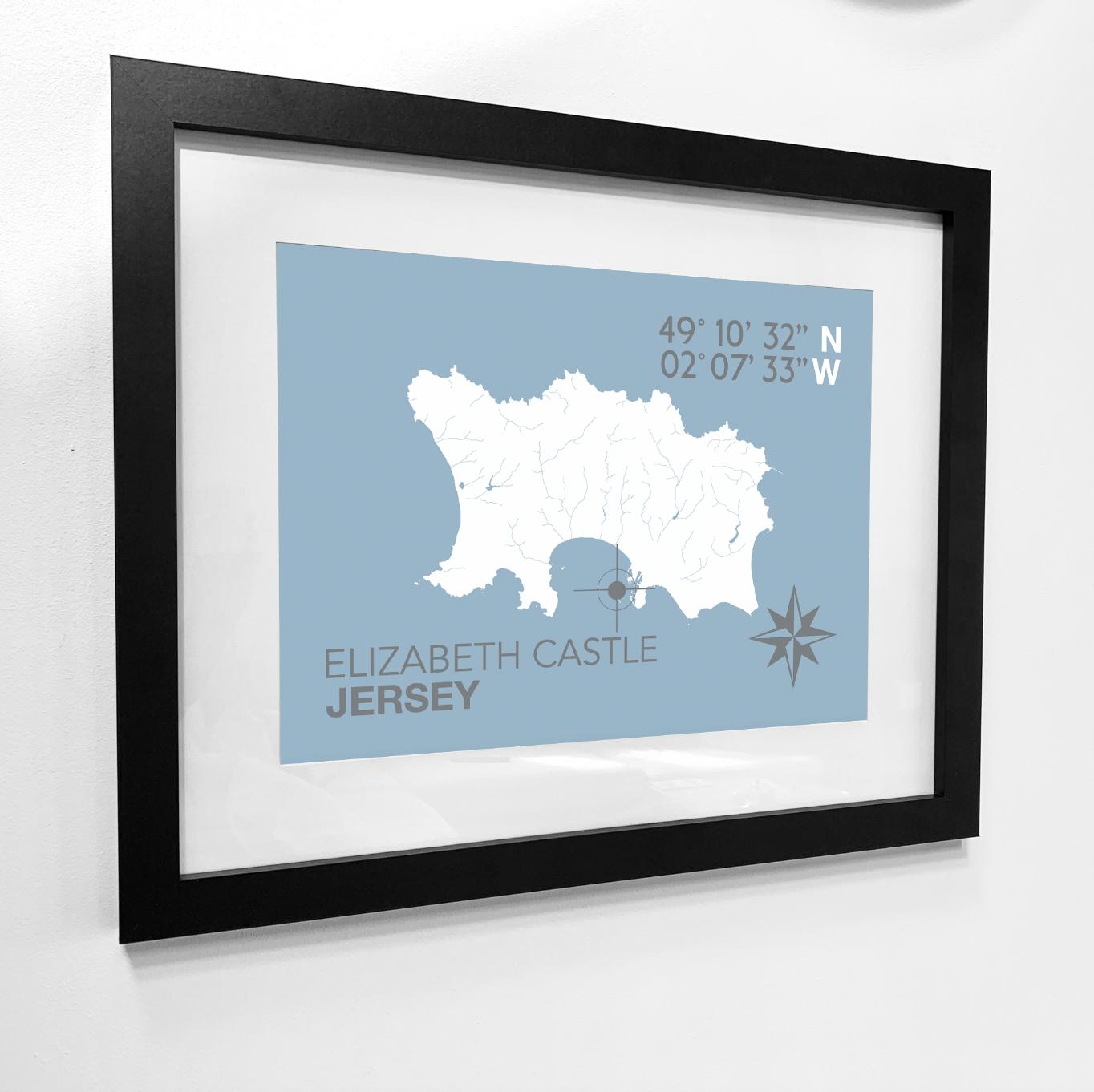 Elizabeth Castle Coastal Map Print-SeaKisses