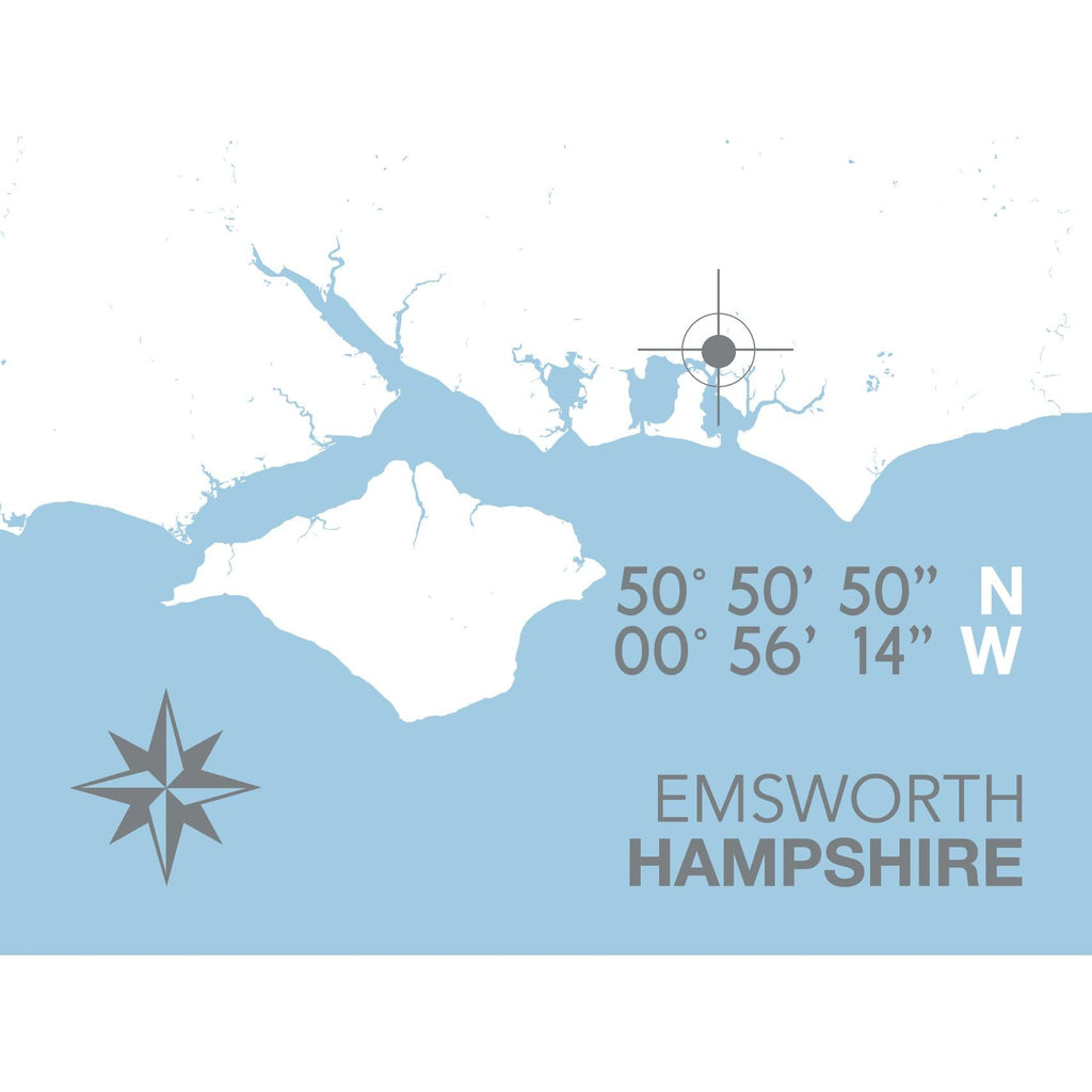 Emsworth Coastal Map Print-SeaKisses