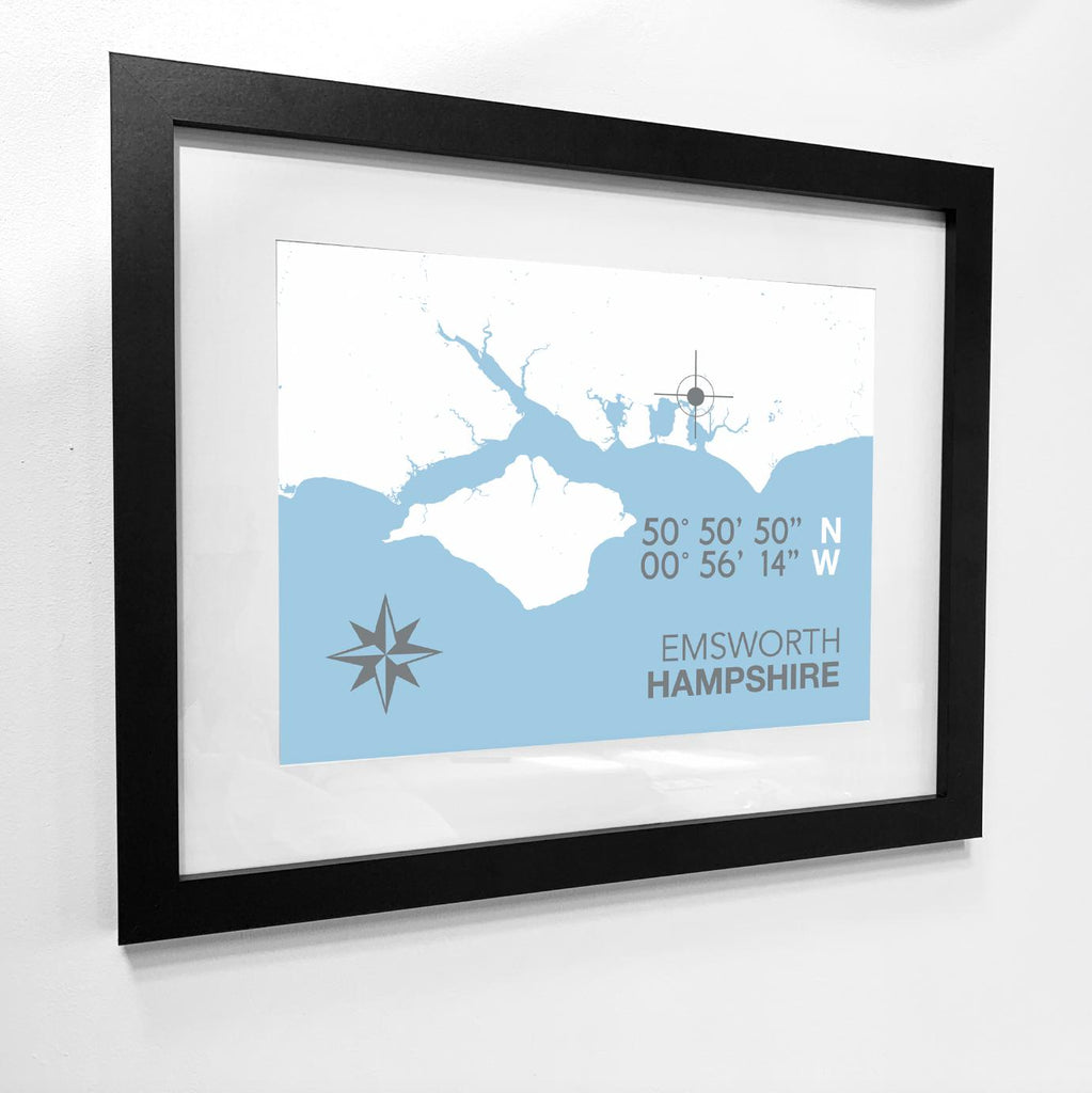 Emsworth Map Travel Print- Coastal Wall Art /Poster-SeaKisses