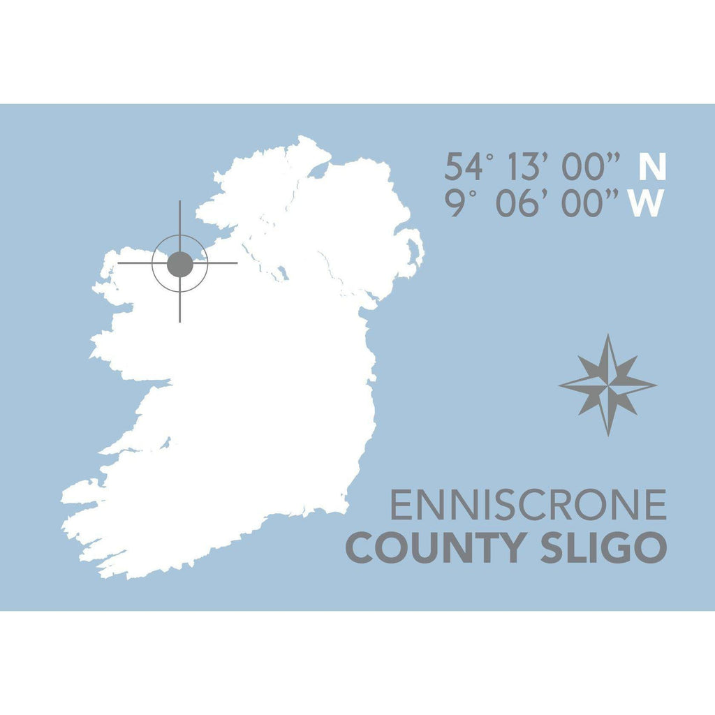 Enniscrone Coastal Map Print-SeaKisses