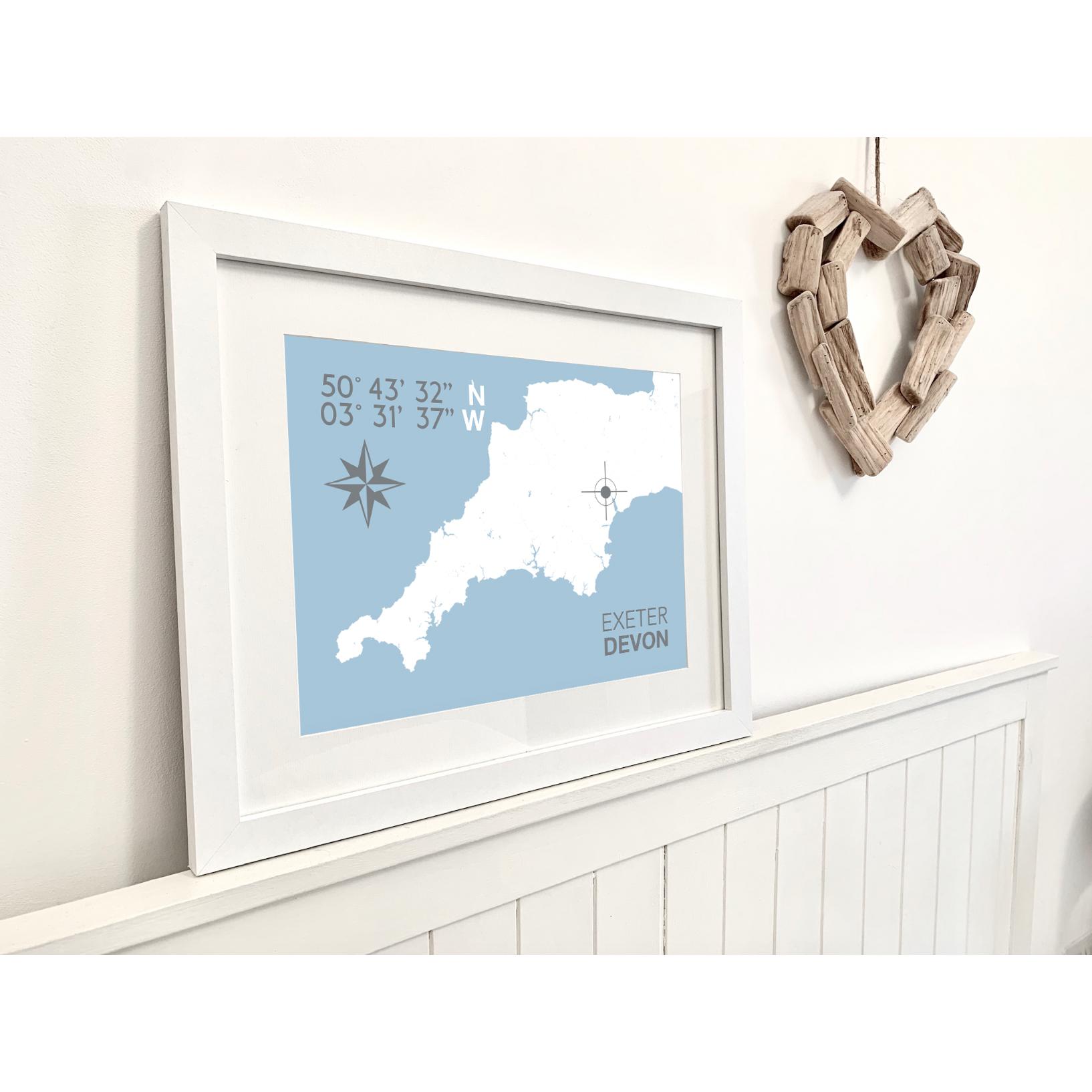 Exeter Coastal Map Print-SeaKisses