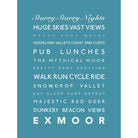 Exmoor Typographic Print-SeaKisses