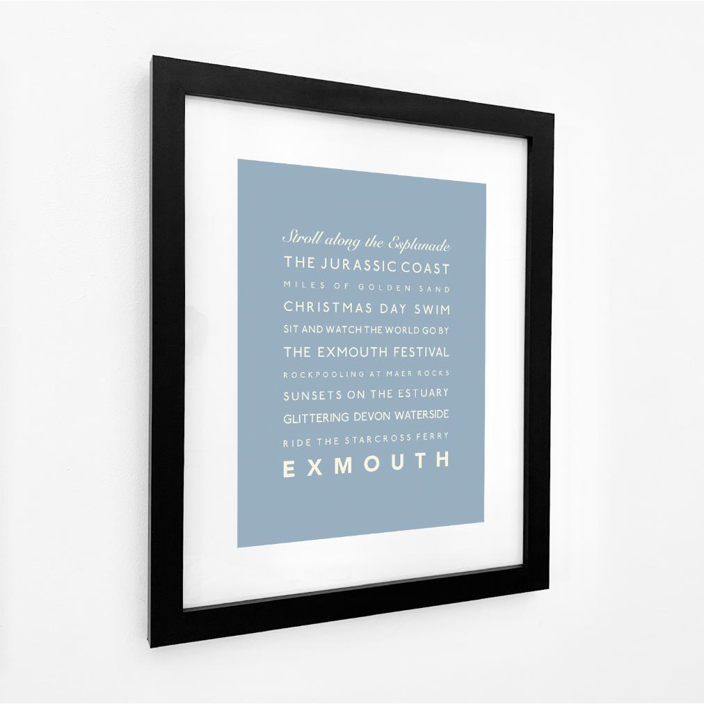 Exmouth Typographic Travel Print - Coastal Wall Art /Poster-SeaKisses