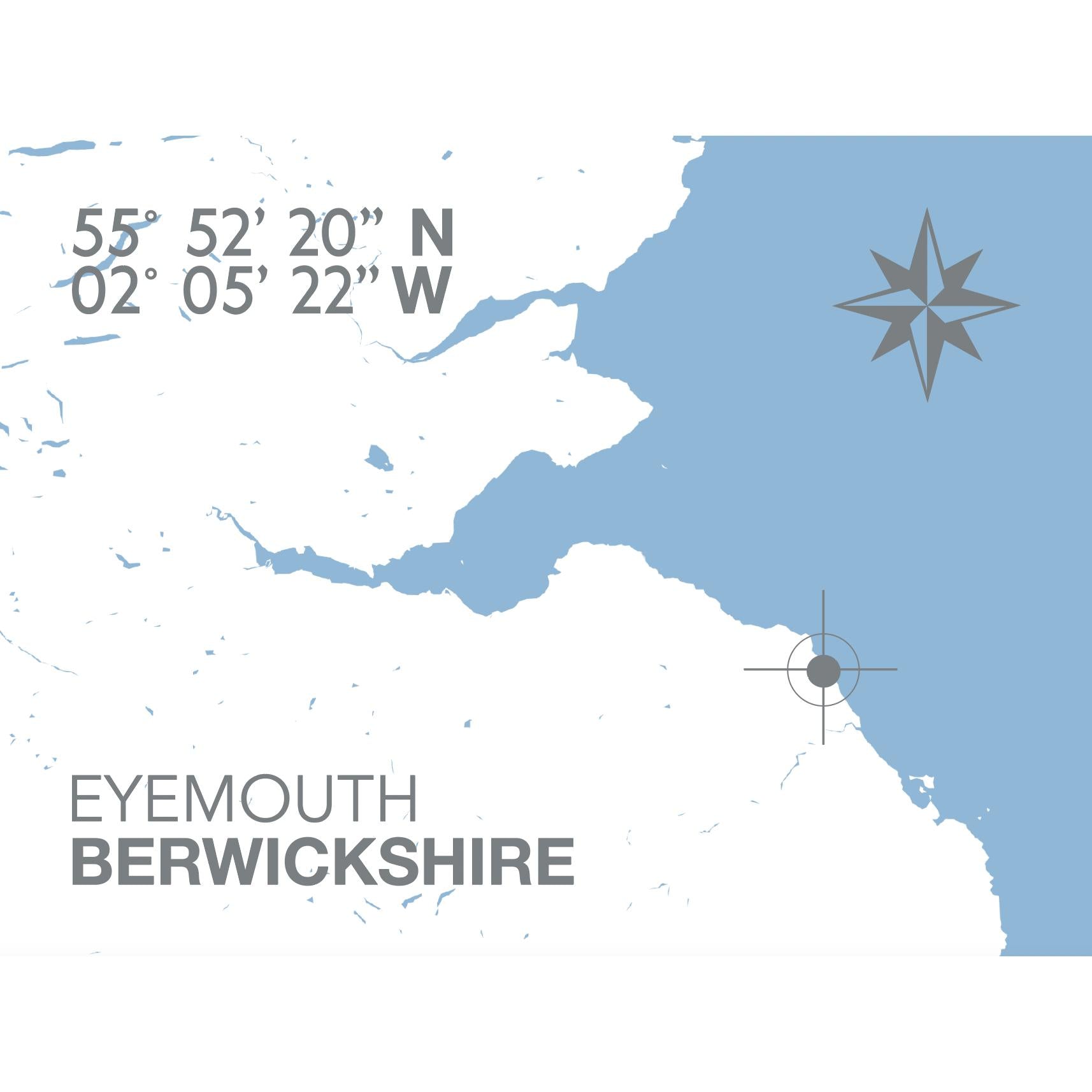 Eyemouth Coastal Map Print-SeaKisses