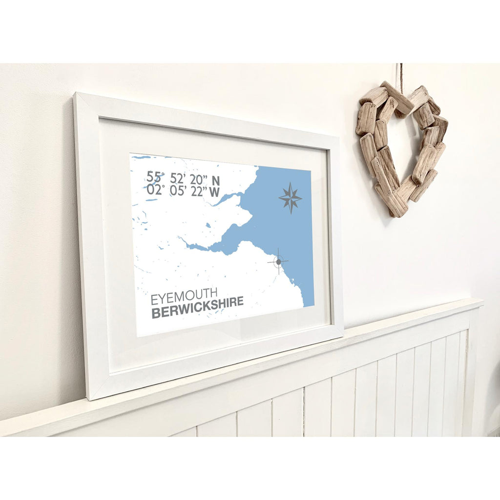 Eyemouth Map Travel Print- Coastal Wall Art /Poster-SeaKisses
