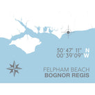 Felpham Beach (Bognor Regis) Coastal Map Print-SeaKisses