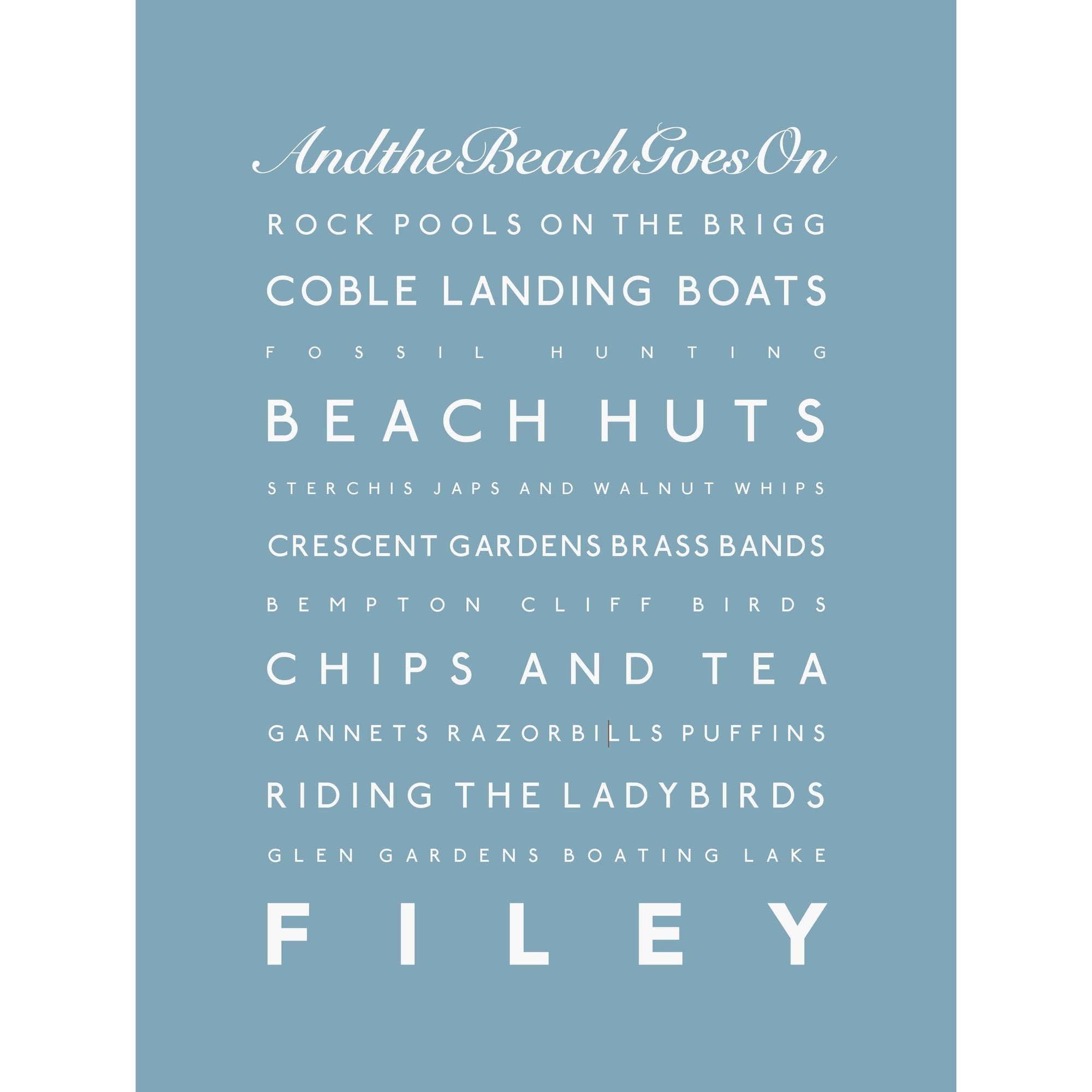 Filey Typographic Print-SeaKisses