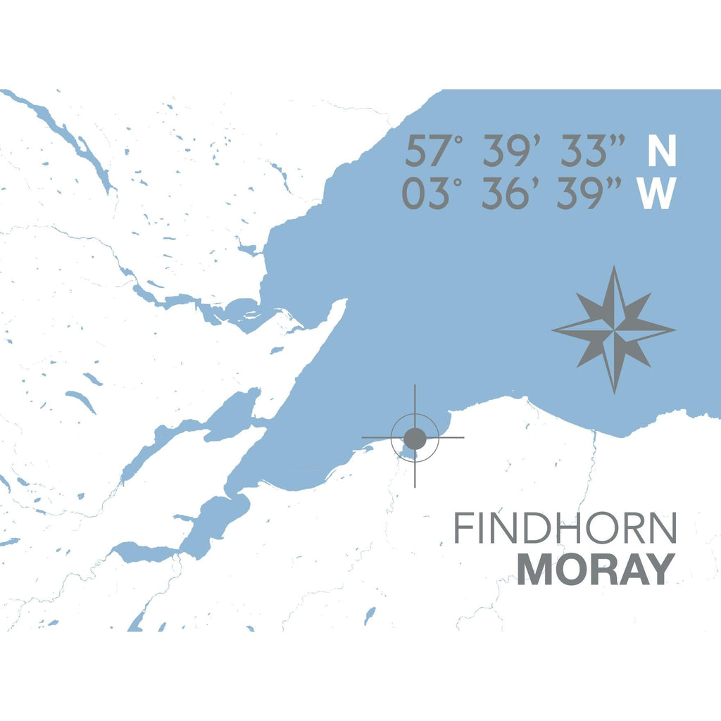 Findhorn Coastal Map Print-SeaKisses