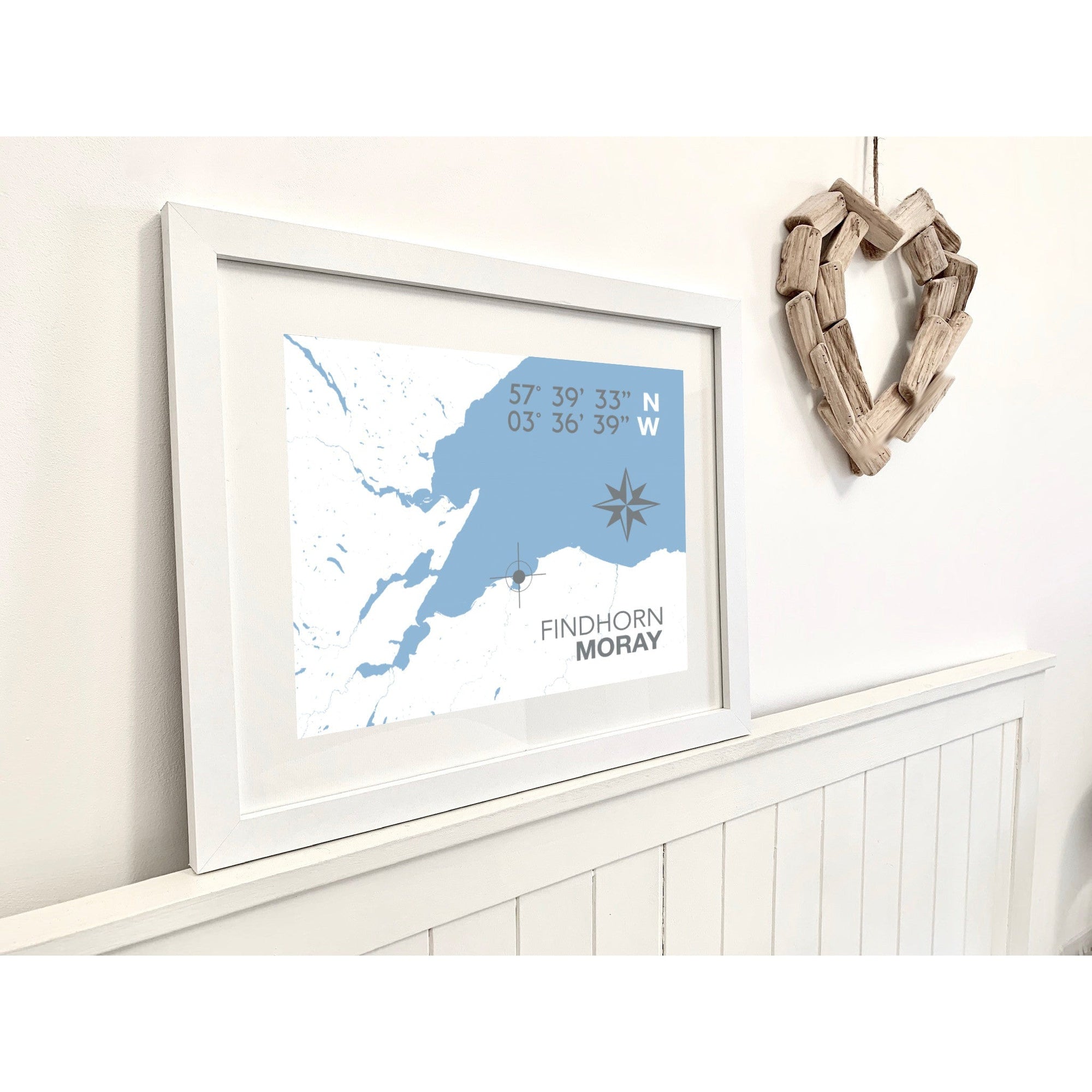 Findhorn Coastal Map Print-SeaKisses