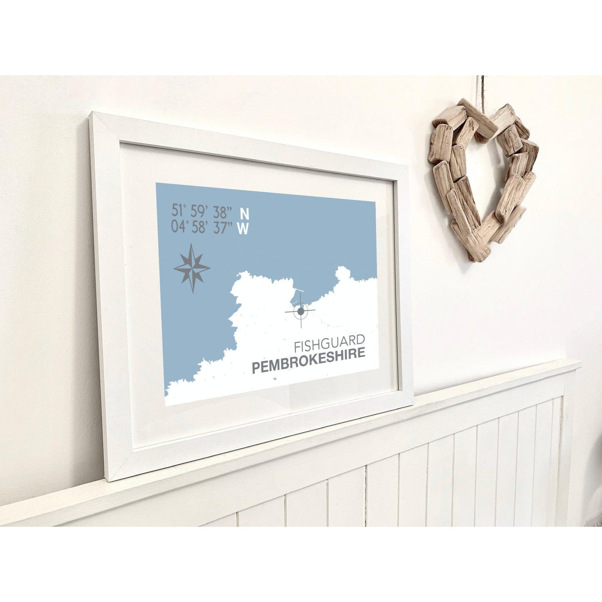 Fishguard Coastal Map Print-SeaKisses