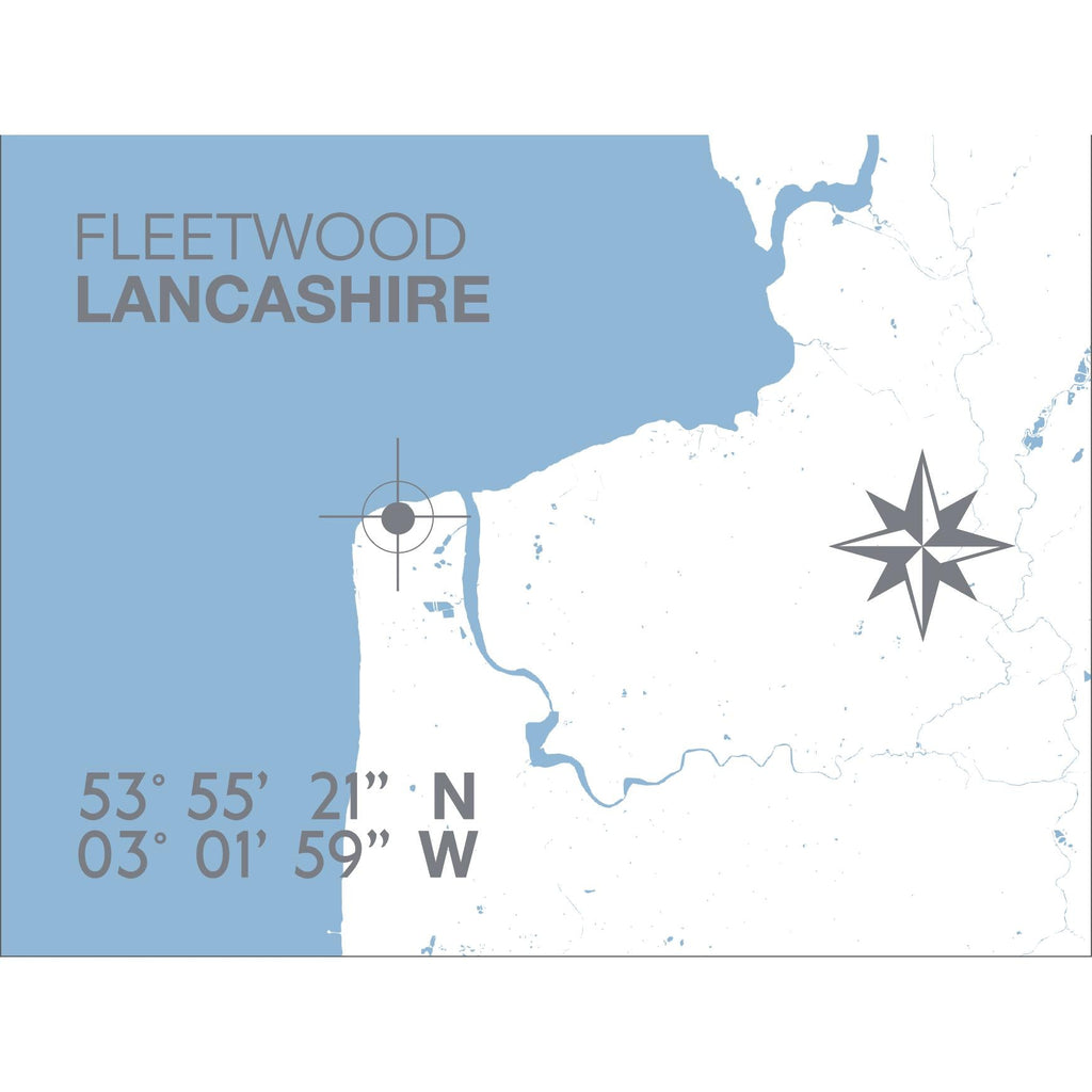 Fleetwood Coastal Map Print-SeaKisses